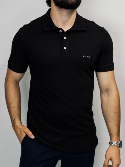 Polo Cálice Pima Piquet Preta
